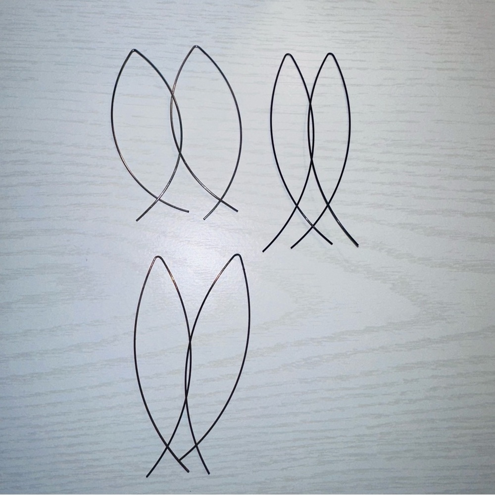 3 pair Wire Earrings